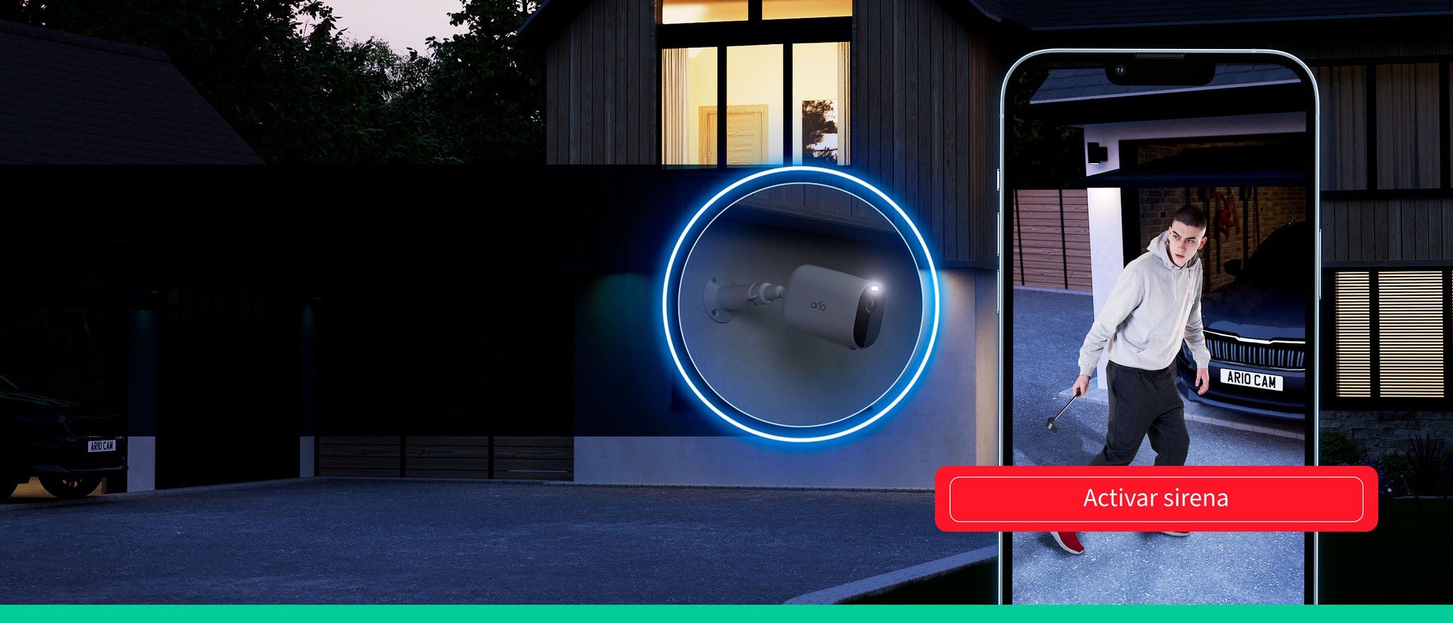 Arlo Essential XL Spotlight Cámara | Sin cables, video de 1080p | Visión  nocturna a color 1 año de duración de la batería, activado por movimiento