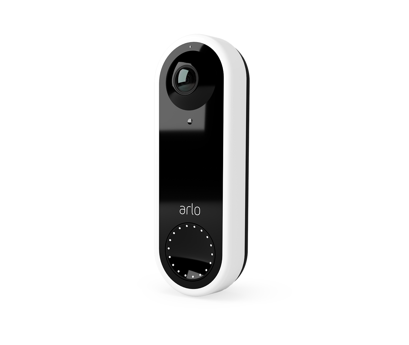 Et hvidt arlo Doorbell kamera