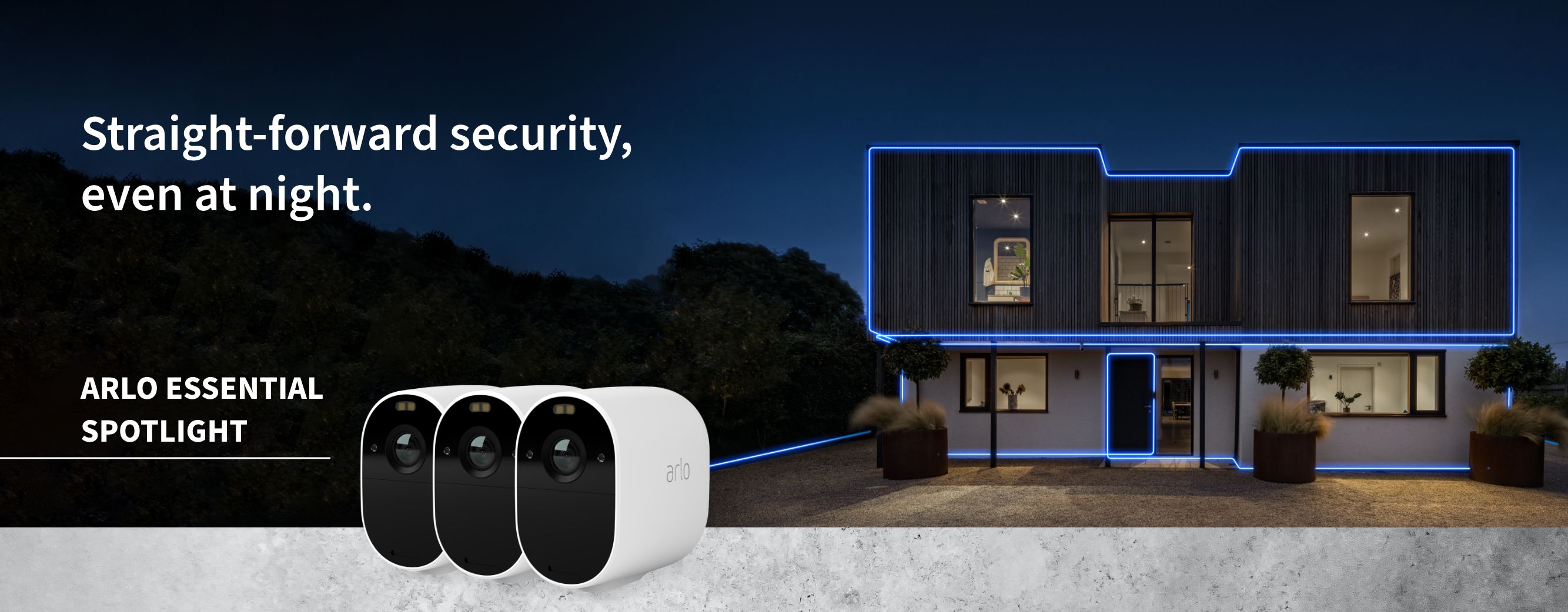 Arlo Essential Spotlight camera attached to a door, Reddot winner 2021 UK