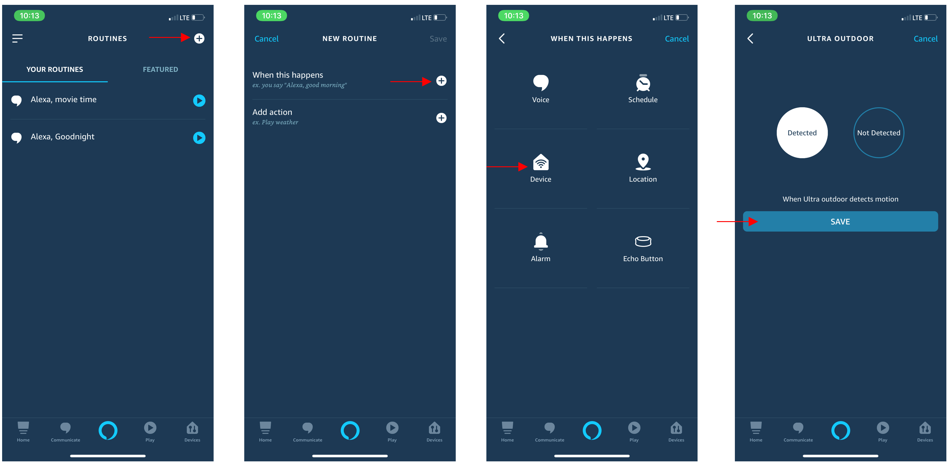 Comment déclencher un appareil Amazon Alexa en cas de détection de