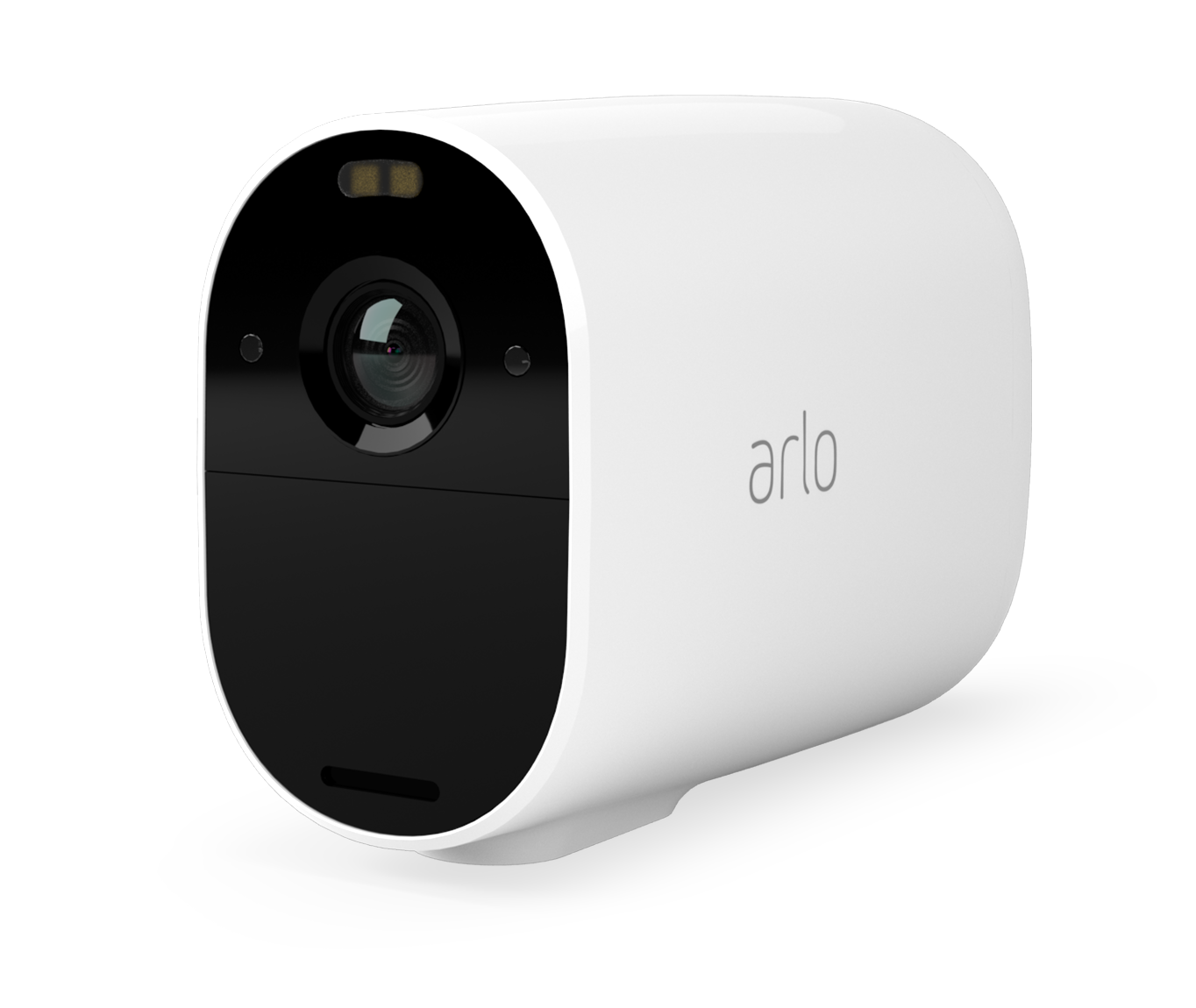 En vit Arlo Essential XL kamera vänster vinkel