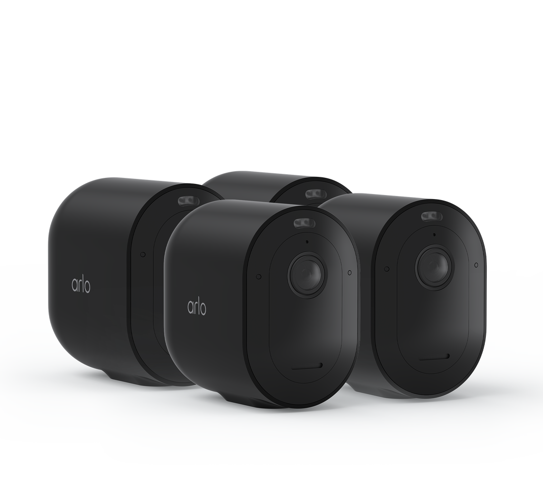 Arlo Pro 5 - 4 Camera Kit, in black, facing right