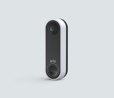 Arlo Video Doorbell Wire-Free, in white, facing left