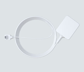 Essential 25ft magnetic charging cable w/ adapter in white