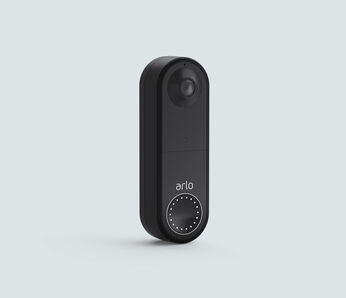 Arlo Video Doorbell Wire-Free, in black, facing right