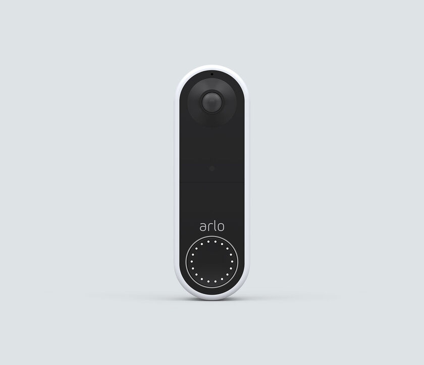 Arlo Video Doorbell Wire-Free, in white, facing front