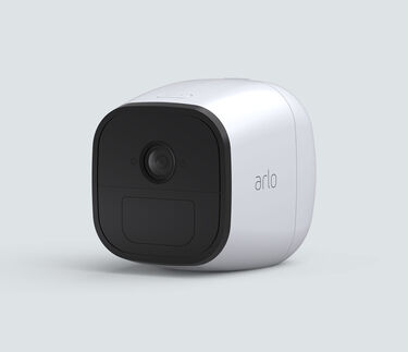Arlo Go Camera, in white, facing left