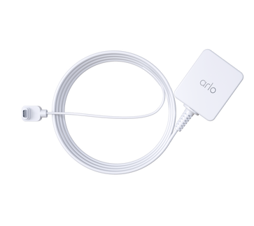 Essential 25ft magnetic charging cable with adapter, in white, facing center