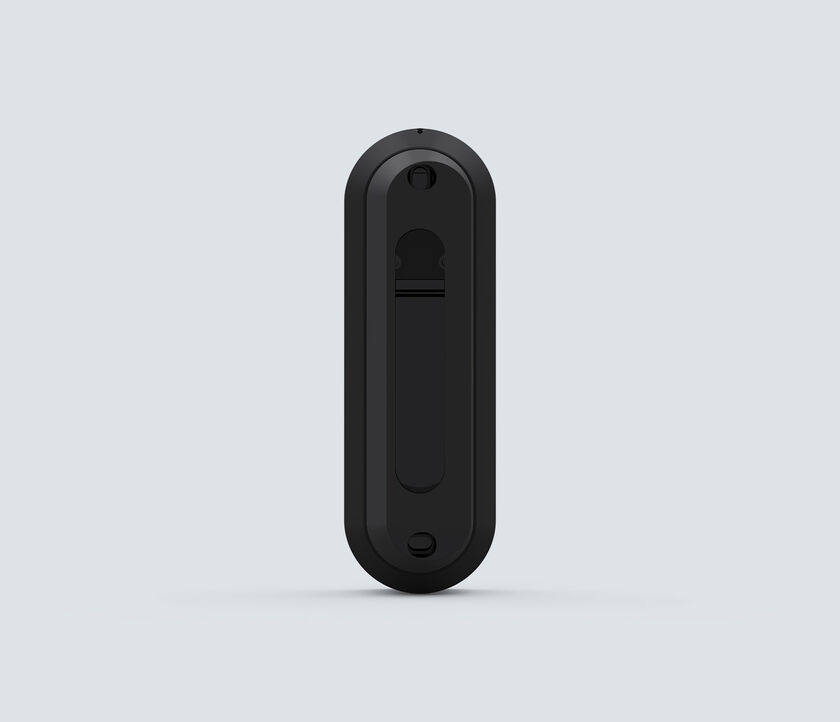 Arlo Video Doorbell Wire-Free, in black, facing back