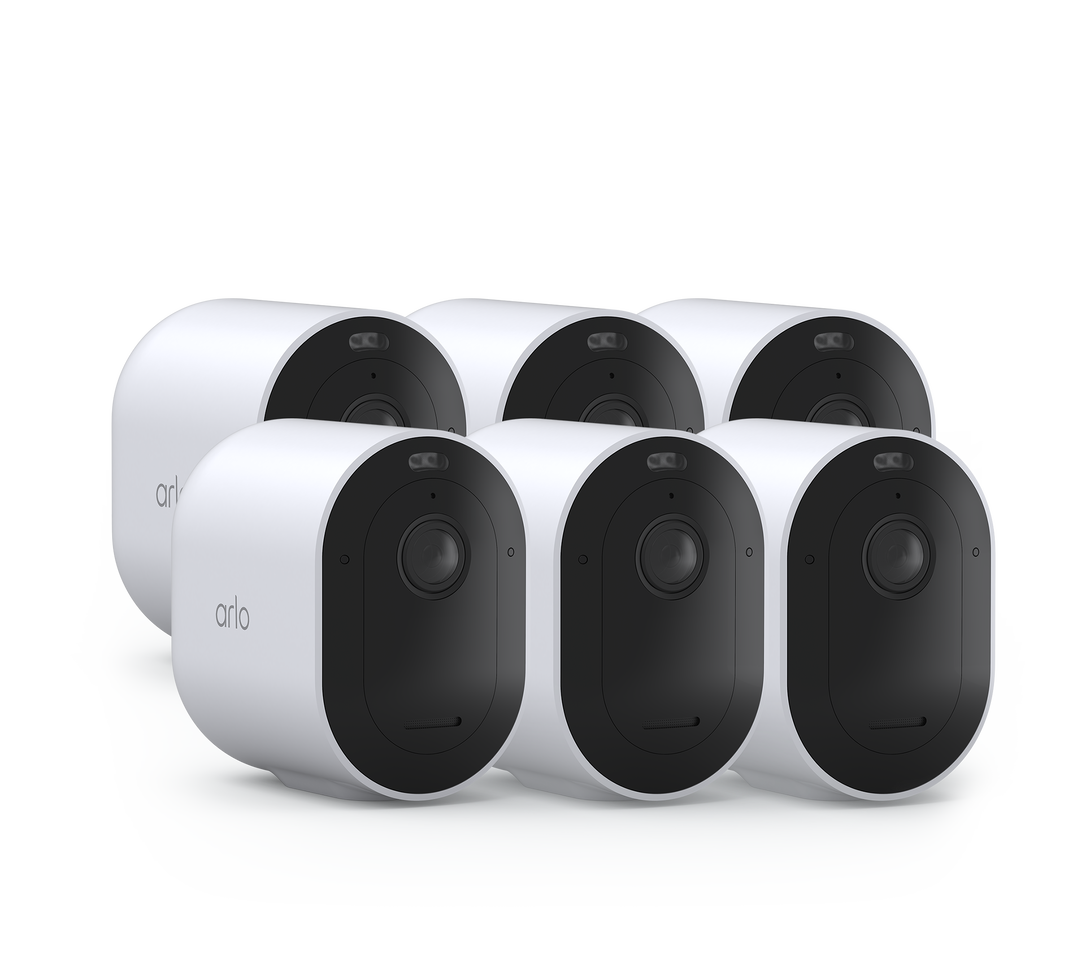 Arlo Pro 5 - 6 Camera Kit, in white, facing right