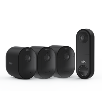 The Wired Doorbell Everyday Bundle, in black, facing front