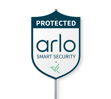 Arlo Security Yard Sign, in white, facing center