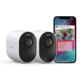 Arlo Secure Annual Plan + Ultra 2 - 2 Camera Kit, in white, facing right