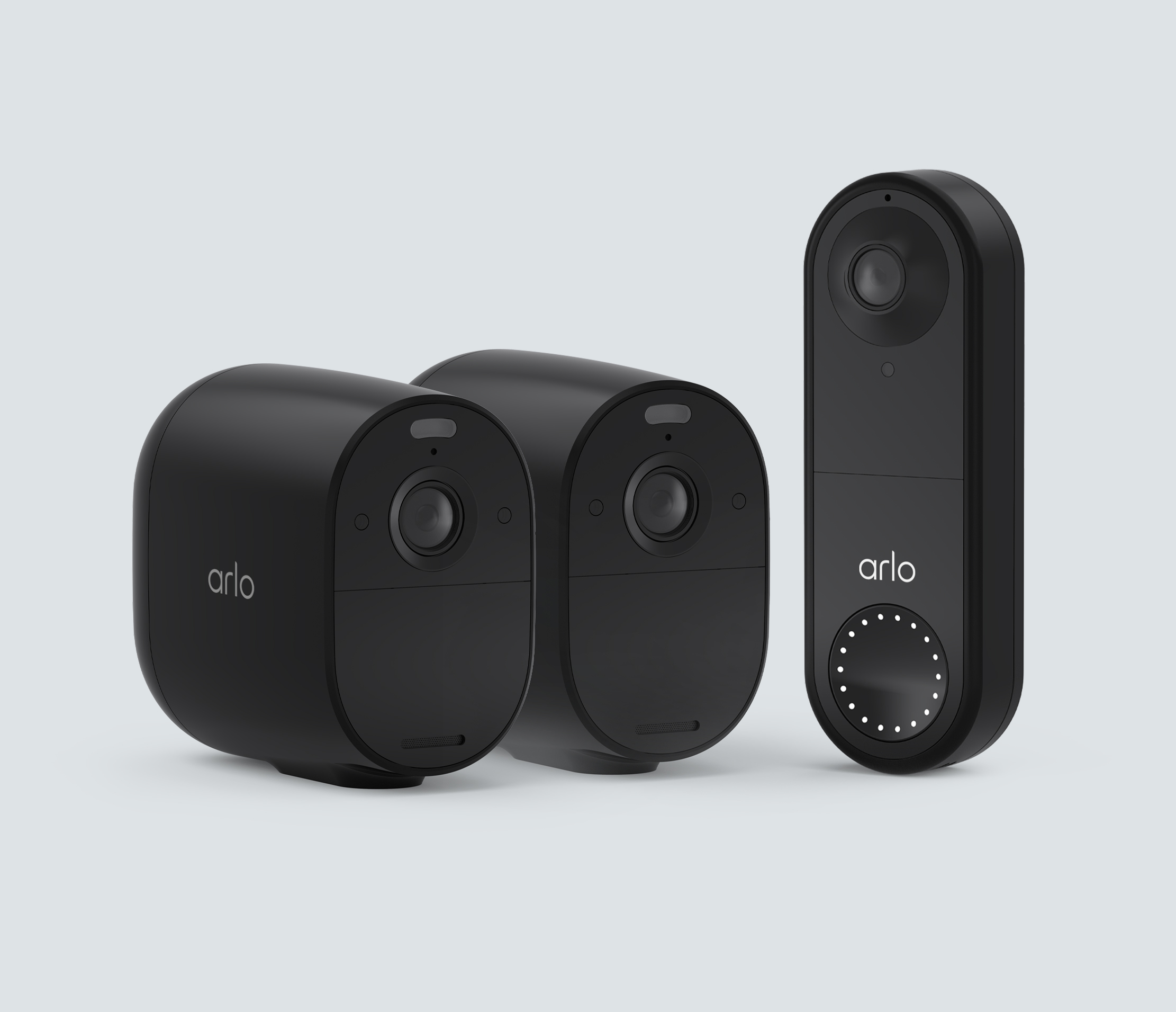 The Wired Doorbell & Essential 2 Camera Bundle - Black