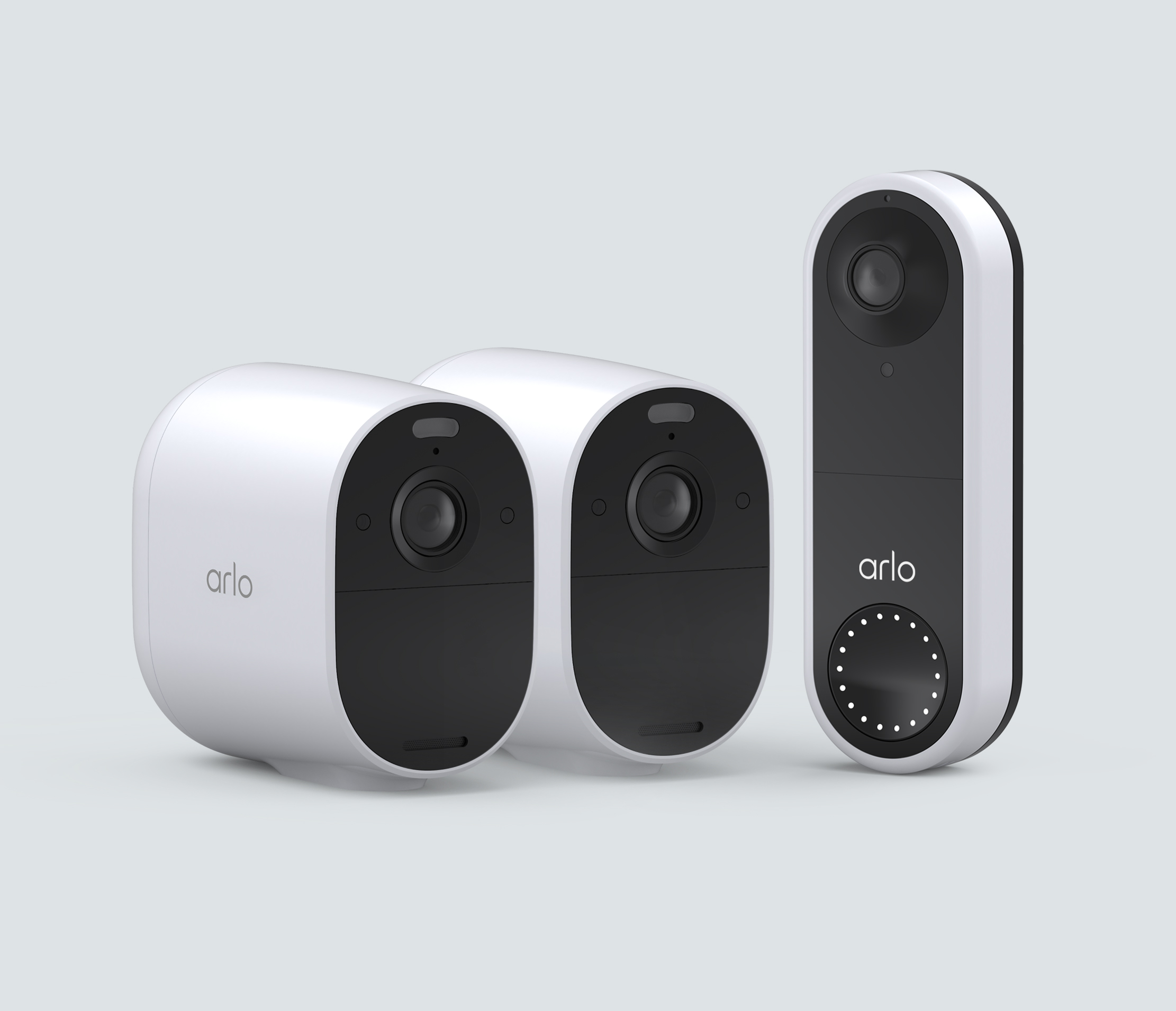 The Wired Doorbell & Essential 2 Camera Bundle - White 