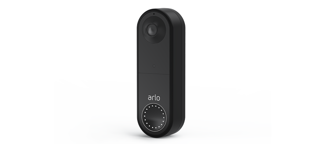 Arlo Video Doorbell Wire-Free animation with pulsing siren waves